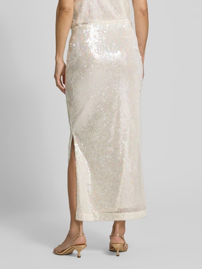 YAS High Waist Maxirock mit Pailletten Modell 'SEQUINA' Offwhite 5