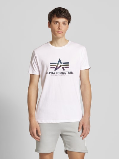 Alpha Industries T-shirt z nadrukiem z logo Biały 4