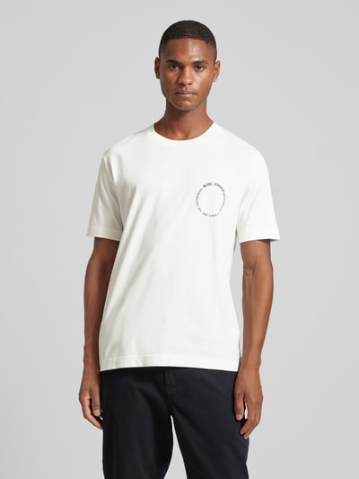 Marc O'Polo T-shirt met labelprint Wit - 4