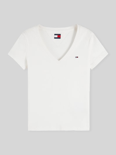 Tommy Jeans T-Shirt mit kleinem Logo-Detail Weiss 2
