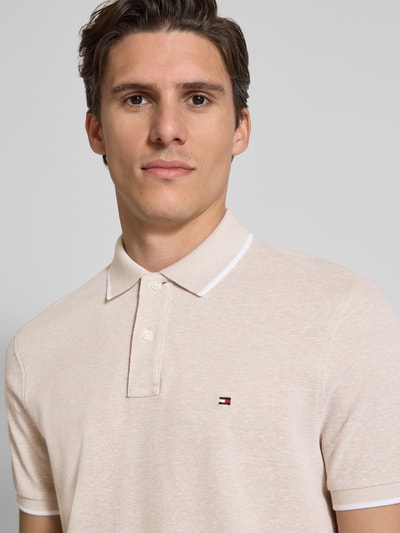 Tommy Hilfiger Regular fit poloshirt van een mix van katoen en linnen Beige - 3
