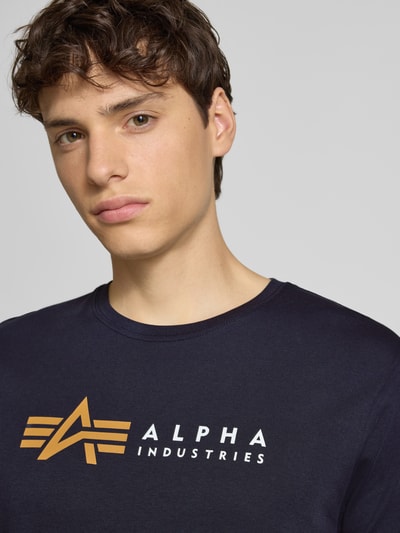 Alpha Industries T-Shirt mit Label-Print Dunkelblau 3