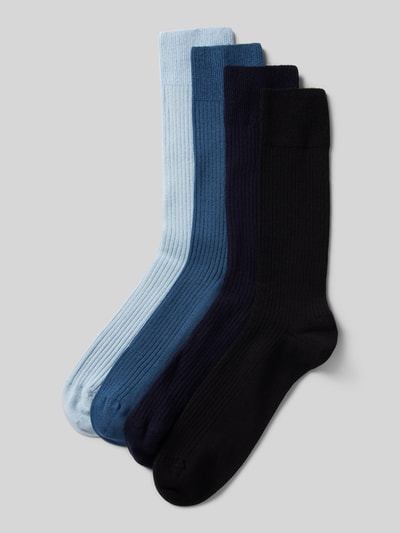 DillySocks Socken mit Strukturmuster Modell 'Ribbed Just Blue' im 4er-Pack Blau 1