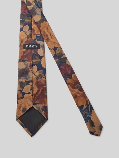 REAL GUYS Zijden stropdas met all-over bloemenprint (8,5 cm) Marineblauw - 2