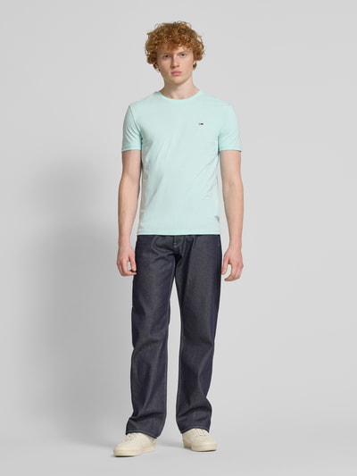 Tommy Jeans T-shirt met labelstitching Mintgroen - 1