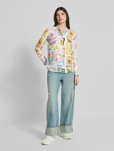 Emily Van den Bergh Regular Fit Hemdbluse mit Manschetten Weiss 1