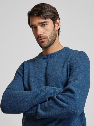 Marc O'Polo Regular Fit Pullover aus Tweedgarn  Jeansblau 3