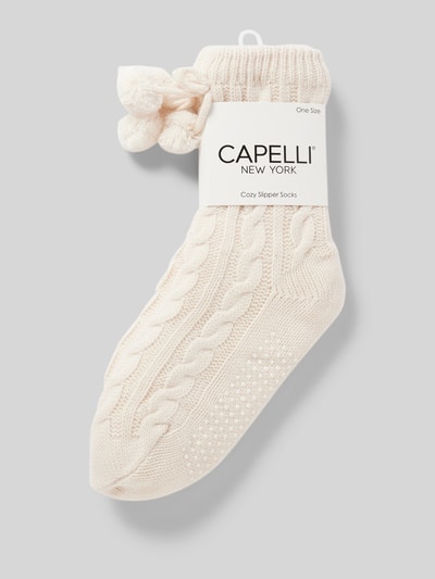 CAPELLI NEW YORK Socken mit Zopfmuster Beige 3