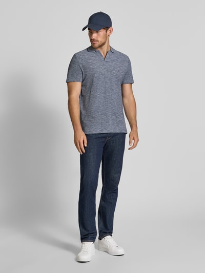 Tommy Hilfiger Regular Fit Poloshirt aus reiner Baumwolle Marine Melange 1