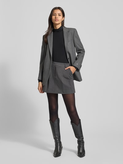 Jake*s Collection Minirock mit gelegten Falten Dunkelgrau 1