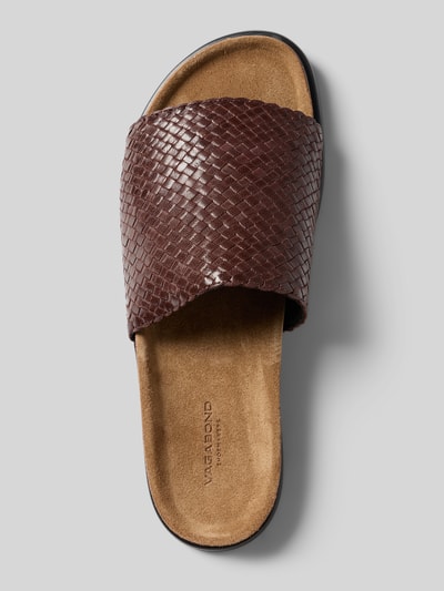Productfoto, Pantoletten aus echtem Ziegenleder van Vagabond in effen gevlochten look, afgeronde neus, platte zool, slip-on, licht geprofileerde zool, echt geitenleer