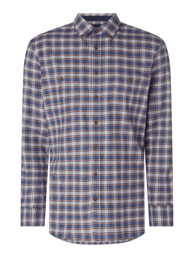 Christian Berg Men Regular Fit Freizeithemd aus Flanell Metallic Blue 2