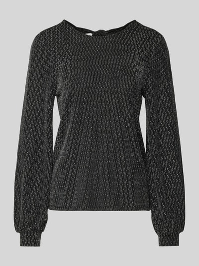 Only Bluzka o kroju regular fit z długim rękawem i odznaczającym się, metalicznym wzorem na całej powierzchni model ‘CAROL’ Metaliczny czarny 2