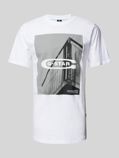 G-Star Raw T-Shirt mit Motiv- und Label-Print Modell 'oldskool' Weiss 2