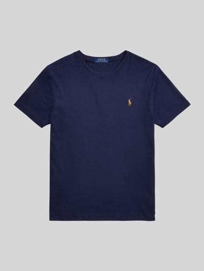 Produktfoto, Slim Fit T-Shirt aus reiner Baumwolle von Polo Ralph Lauren, efekt: jednolity kolor, krój slim fit, wyhaftowane logo, okrągły dekolt, krótki rękaw, materiał: bawełna