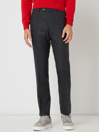 Hiltl Regular fit pantalon van flanel, model 'Piacenza' Donkergrijs gemêleerd - 4