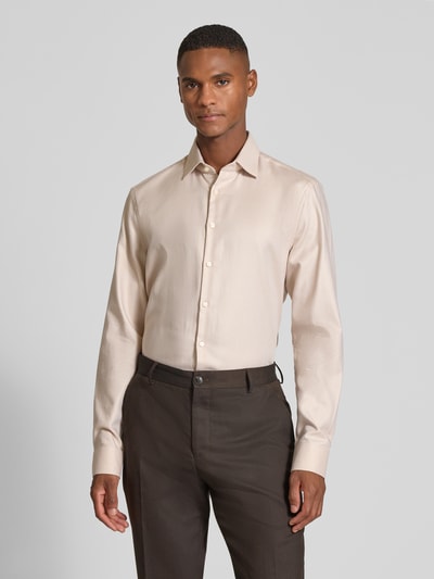 Jake*s Koszula biznesowa o kroju slim fit z listwą guzikową Piaskowy 4