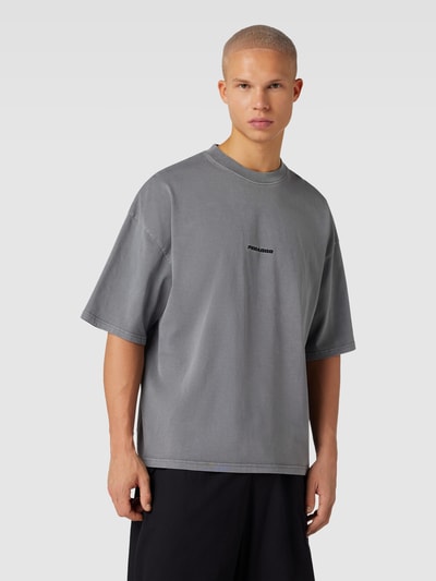 Pegador T-shirt o pudełkowym kroju z wyhaftowanym logo Antracytowy melanż 4