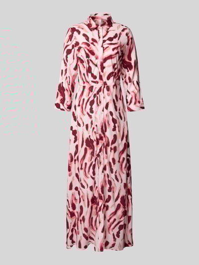 YAS Maxi-jurk met knoopsluiting, model 'SAVANNA' Donkerrood - 2