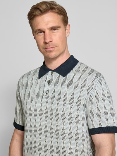 Jack & Jones Premium Regular Fit Poloshirt mit Strukturmuster Modell 'JUDE' Dunkelblau 3