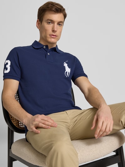 Polo Ralph Lauren Custom Slim Fit Poloshirt mit Logo-Stitching Marine 3