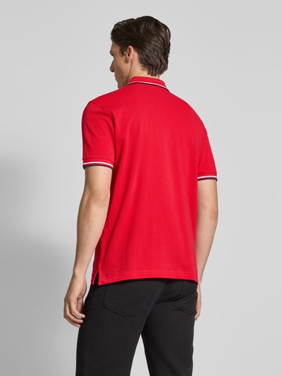 Christian Berg Men Poloshirt met labelstitching Rood - 5