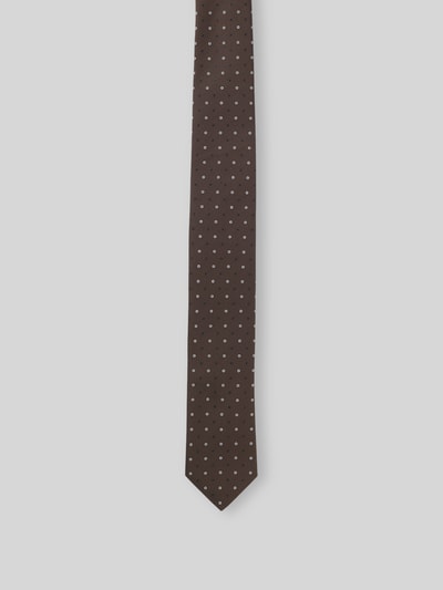 BOSS Krawatte aus Seiden-Mix Modell 'H-Tie 6 CM-262' Dunkelbraun 1