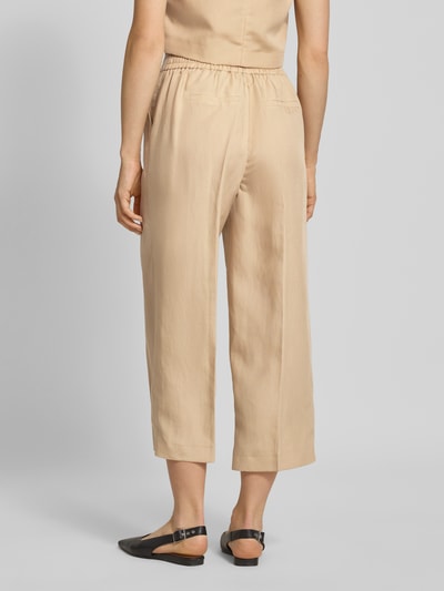 Zero Wide leg culotte van een mix van lyocell en linnen  Zand - 5