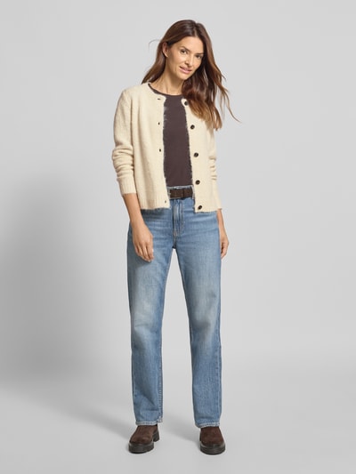 VERO MODA Kurtka z dzianiny o kroju regular fit z dodatkiem wełny model ‘NOVAH’ Écru 1