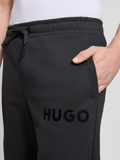 HUGO Straight Leg Sweatpants mit Label-Print Modell 'Dumrulo' Black 3