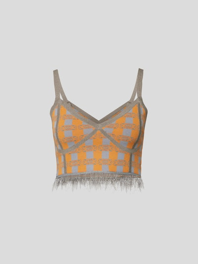 BAUM & PFERDGARTEN Crop Top mit grafischem Allover-Muster Orange 2