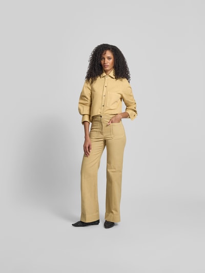 Victoria Beckham Bootcut Fit Jeans aus reiner Baumwolle Hellgelb 1