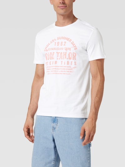 Tom Tailor T-Shirt mit Label-Print Weiss 4