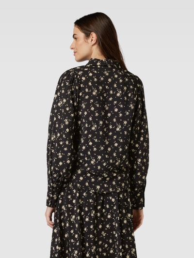 MSCH Copenhagen Overhemdblouse met bloemenmotief, model 'Nathasia' Zwart - 5