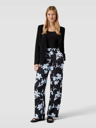 MSCH Copenhagen Comfortbroek met bloemenmotief, model 'Irida' Zwart - 1