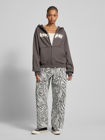 Low Lights Studios Sweatjacke mit Label-Print Modell 'Starlight' Anthrazit 1