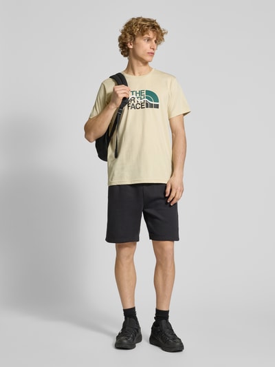 The North Face T-Shirt mit Label-Print Modell 'MOUNTAIN LINE' Beige 1