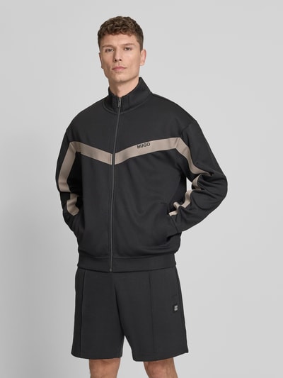 HUGO Relaxed Fit Sweatjacke mit Baumwoll-Anteil Modell 'DARTI' Black 4
