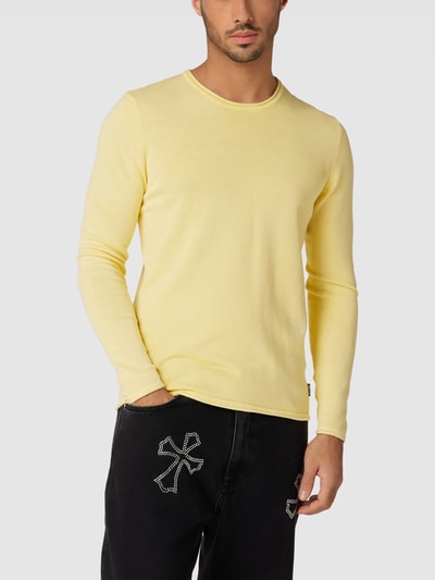 Only & Sons Gebreide pullover met labeldetail, model 'ONSGARSON' Lichtgeel - 4