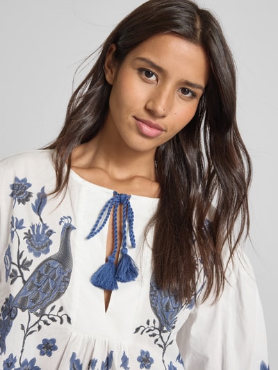 LOLLYS LAUNDRY Regular Fit Bluse mit Puffärmeln Modell 'Askar' Offwhite 3