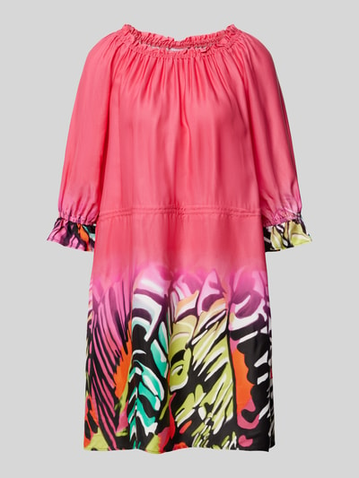 Sportalm Knielanges Kleid aus Viskose mit U-Boot-Ausschnitt Pink 1