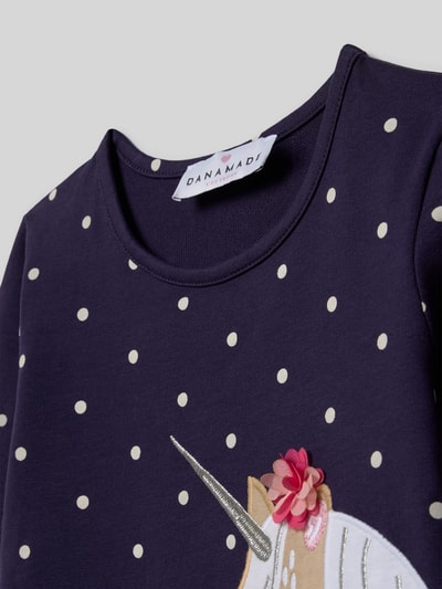 DANAMADE Mini-jurk met motiefprint, model 'FERAY' Marineblauw - 2