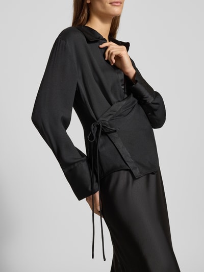 Mango Hemdbluse mit Schnürverschluss Black 3