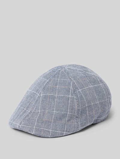 Produktfoto, Schiebermütze aus Woll-Mix von Müller Headwear mit Strukturmuster, Leinen-Anteil und teilelastischem Bund in Grau-Blau-Tönen