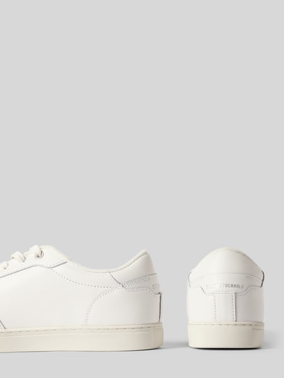 Produktfoto, Low Top Sneaker aus echtem Rindsleder von Marc O'Polo, unifarbenes Glattleder, runde Schuhspitze, flacher Absatz, Label-Prägung.