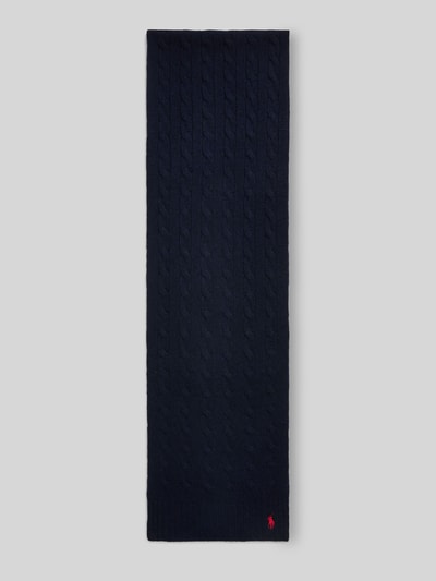 Polo Ralph Lauren Schal aus Schurwoll-Kaschmir-Mix mit Logo-Stitching Marine 3