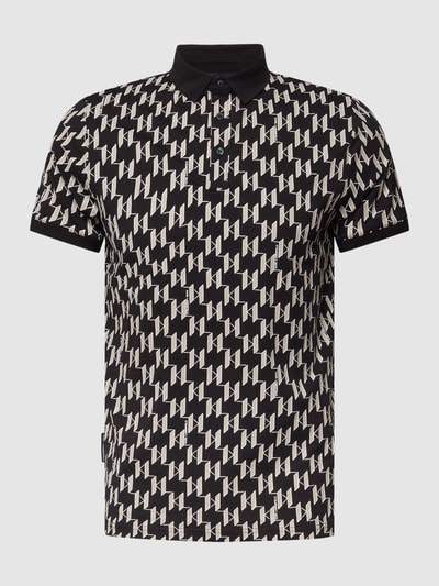 Karl Lagerfeld Poloshirt met all-over motief Zwart - 2