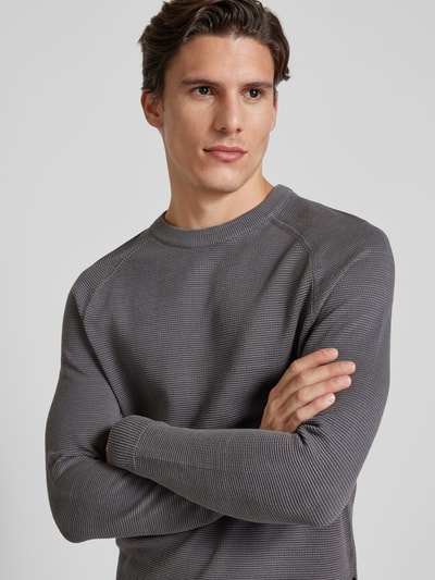 Marc O'Polo Strickpullover mit gerippten Abschlüssen Anthrazit 3