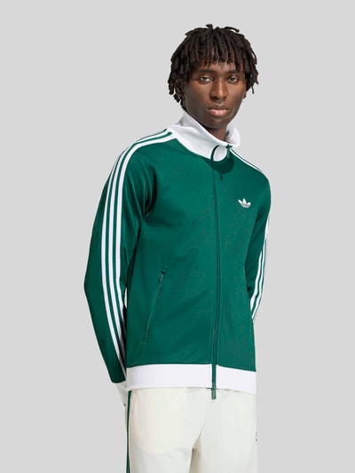 adidas Originals Slim Fit Sweatjacke aus Baumwoll-Mix Dunkelgruen 4