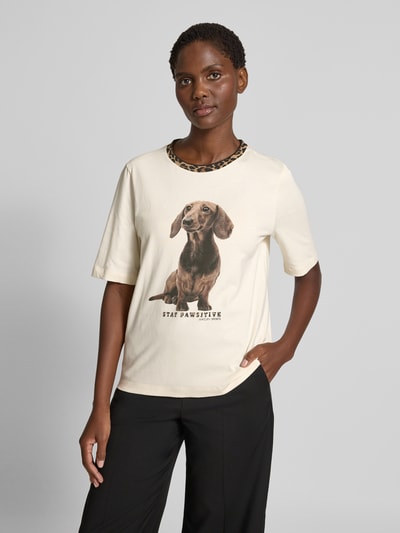 Marc Cain T-shirt met motiefprint Ecru - 4